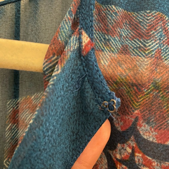 BCBG Max Azria Caftan Style Dress 💙💚🧡 - Picture 5 of 8